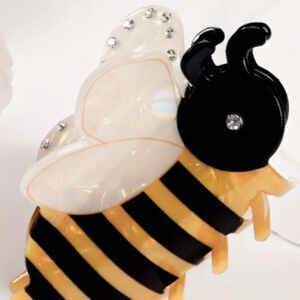 New ZARA printed bee claw clip with jewel appliqués